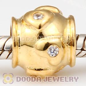 Gold Plated Love with Stone European Sterling Silver Beads