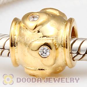 Gold Plated Love with Stone European Sterling Silver Beads