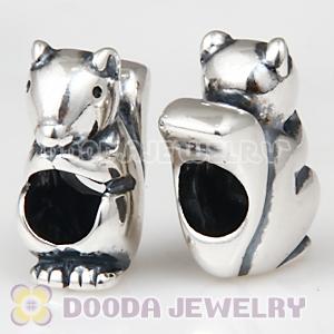 European 925 Sterling Silver Squirrel Charm Beads Wholesale