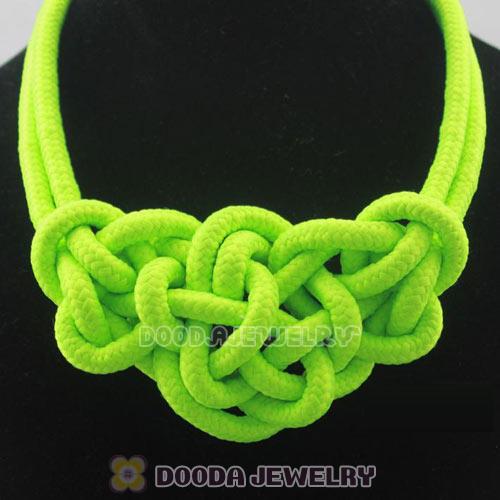 Handmade Weave Fluorescence Olivine Cotton Rope Bib Necklaces