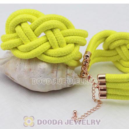 Handmade Weave Fluorescence Yellow Cotton Rope Bracelet