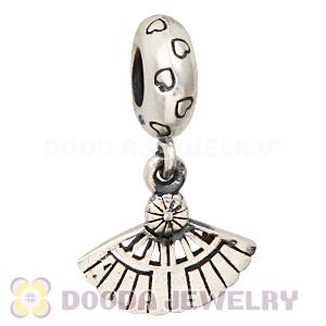 European Sterling Silver Dangle Hearts Aflutter Fan Charm Wholesale