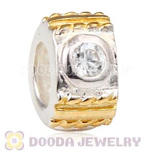 Gold Plated Sterling Silver Beads with Stone