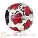 925 Sterling Silver Butterfly Charms with Red Enamel