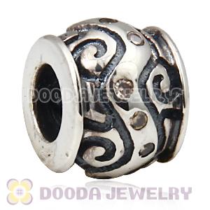 European Style Silver Beads with Champagne Stone