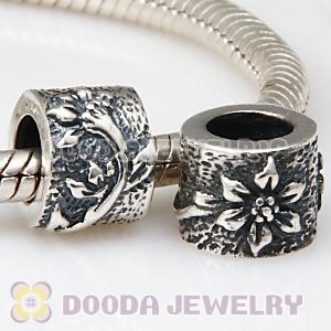 925 Sterling Silver European Style Poinsettia Charm Beads