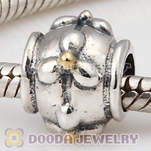 European Style Silver Tivoly Charm Beads with 14K Gold Plated
