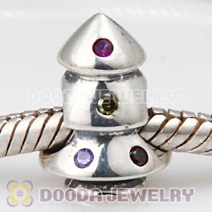 Largehole Jewelry Style Christmas tree Charm Beads with CZ Stone