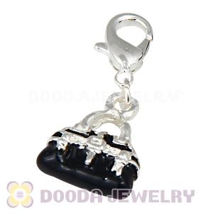 Wholesale Tscharm Jewelry Silver Plated Alloy Purple Handbag Charms