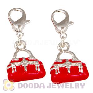 Wholesale Tscharm Jewelry Silver Plated Alloy Purple Handbag Charms