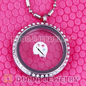 Alloy drawing board with crystal Floating Locket Charms Wholesale