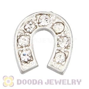 Alloy Horseshoe with crystal Floating Locket Charms Wholesale