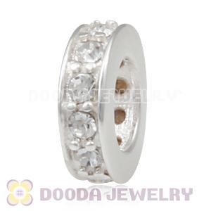 Sterling Silver European Spacer Beads with Crystal Austrian Crystal
