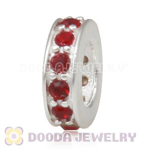 Sterling Silver European Spacer Beads with Siam Austrian Crystal