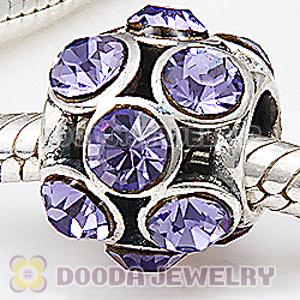 European Sterling Silver Whimsical Lights with Tanzanite Austrian Crystal Charm