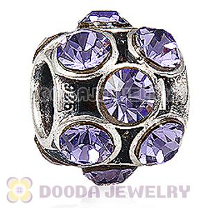 European Sterling Silver Whimsical Lights with Tanzanite Austrian Crystal Charm