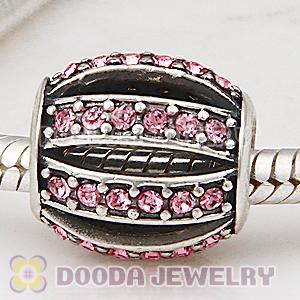 European Sterling Silver Leading Lady with Light Rose Austrian Crystal Charm