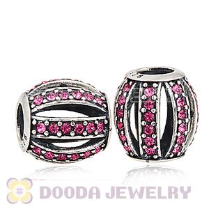 European Sterling Silver Leading Lady with Rose Austrian Crystal Charm