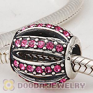 European Sterling Silver Leading Lady with Rose Austrian Crystal Charm