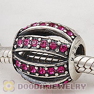 European Sterling Silver Leading Lady with Fuchsia Austrian Crystal Charm