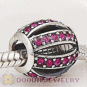 European Sterling Silver Leading Lady with Fuchsia Austrian Crystal Charm