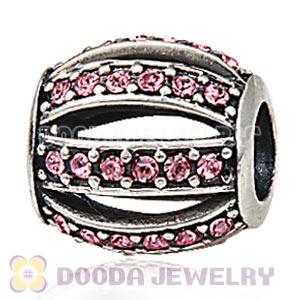 European Sterling Silver Leading Lady with Light Rose Austrian Crystal Charm