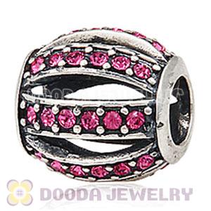 European Sterling Silver Leading Lady with Rose Austrian Crystal Charm