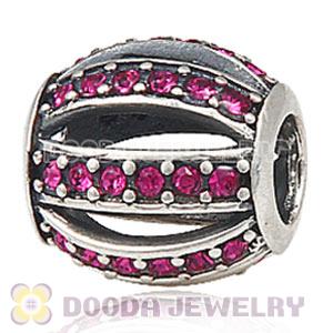 European Sterling Silver Leading Lady with Fuchsia Austrian Crystal Charm
