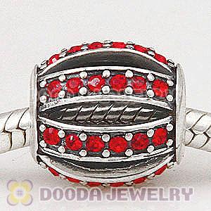 European Sterling Silver Leading Lady with Light Siam Austrian Crystal Charm