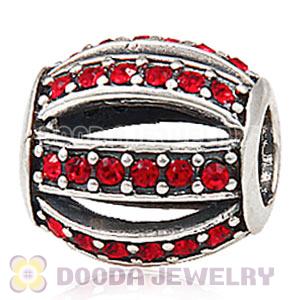 European Sterling Silver Leading Lady with Light Siam Austrian Crystal Charm