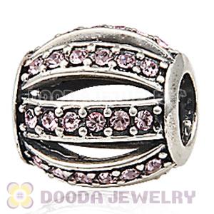 European Sterling Silver Leading Lady with Light Amethyst Austrian Crystal Charm