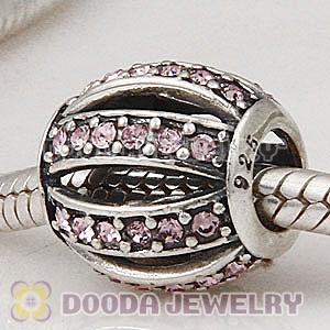 European Sterling Silver Leading Lady with Light Amethyst Austrian Crystal Charm