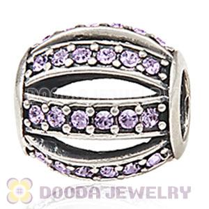 European Sterling Silver Leading Lady with Violet Austrian Crystal Charm