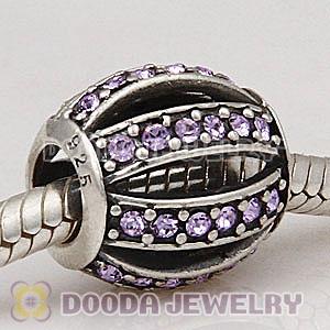 European Sterling Silver Leading Lady with Violet Austrian Crystal Charm