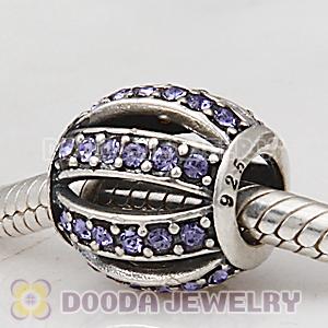 European Sterling Silver Leading Lady with Tanzanite Austrian Crystal Charm