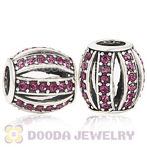 European Sterling Silver Leading Lady with Amethyst Austrian Crystal Charm