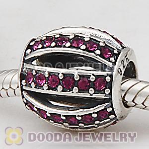 European Sterling Silver Leading Lady with Amethyst Austrian Crystal Charm