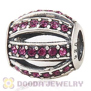 European Sterling Silver Leading Lady with Amethyst Austrian Crystal Charm