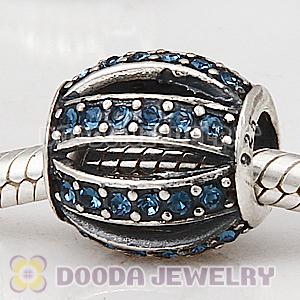 European Sterling Silver Leading Lady with Montana Austrian Crystal Charm