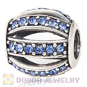 European Sterling Silver Leading Lady with Sapphire Austrian Crystal Charm