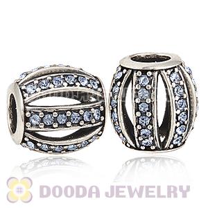 European Sterling Silver Leading Lady with Light Sapphire Austrian Crystal Charm