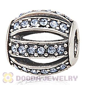 European Sterling Silver Leading Lady with Light Sapphire Austrian Crystal Charm