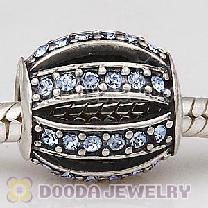 European Sterling Silver Leading Lady with Light Sapphire Austrian Crystal Charm