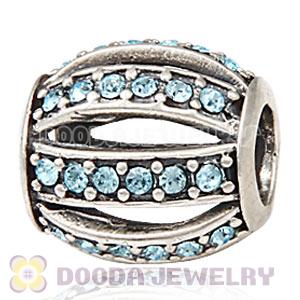 European Sterling Silver Leading Lady with Aquamarine Austrian Crystal Charm