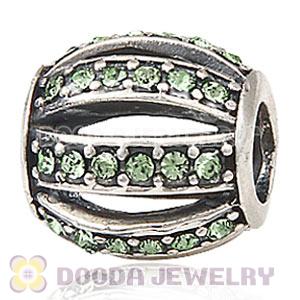 European Sterling Silver Leading Lady with Peridot Austrian Crystal Charm