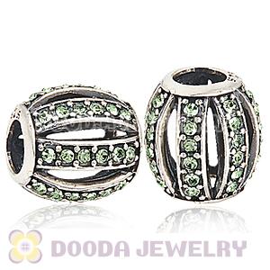 European Sterling Silver Leading Lady with Peridot Austrian Crystal Charm