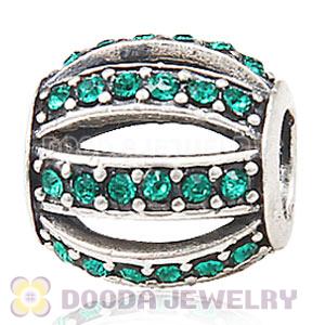 European Sterling Silver Leading Lady with Emerald Austrian Crystal Charm