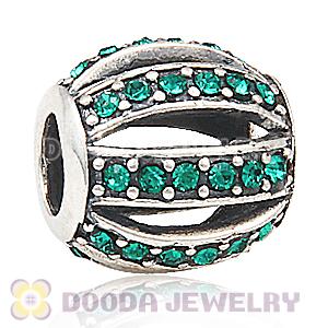 European Sterling Silver Leading Lady with Emerald Austrian Crystal Charm