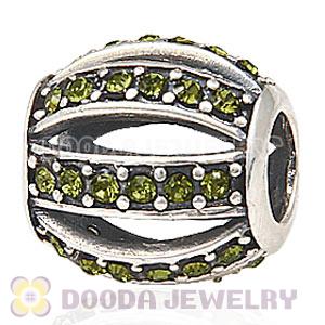 European Sterling Silver Leading Lady with Olivine Austrian Crystal Charm