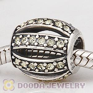 European Sterling Silver Leading Lady with Jonquil Austrian Crystal Charm